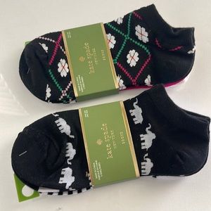 Kate Spade Socks No Show BUNDLE New woman’s elephants flowers stripped plain